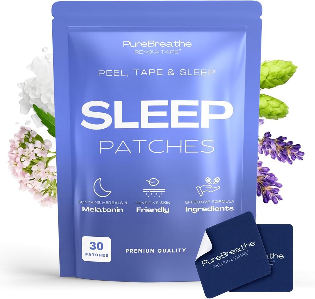 Premium Sleep Patches täiskasvanutele - 30 Pack | Extra Tugevus Melatoniini plaastrid L-Theanine & Ashwagandha - Sleeping Patch Rahulikeks Öödeks, Nahasõbralik Ja Mugav - Kiiretoimeline, Pikaajaline