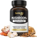 Lions Mane Supplement Capsules - Suplemento de cogomelos Booster cerebral con Reishi, Chaga, Cordyceps e Turquía Tail Mushroom Powder - Suplemento nootrópico e enerxético para memoria e foco