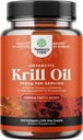 Antarktika Krill Oil 500mg Softgels - Omega 3 Krill Oil Supplement with EPA DHA & Astaksantin for Brain Joint & Heart - 3. stranka Lab Tested No Gluten GSO ali ribji pookus (do 8 mesecev dobave)