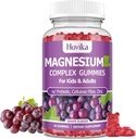 Magnesium Gummies для дітей - Magnesium Glycinate, Citrate, Prebiotic, цинк - Kids & Adults Magnesium Комплекс Calm Gummies для Nerve Bone & М'язів здоров'я для дітей Wellness, Vegan Grape Flavor 60 Count
