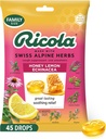 Ricola Honning sitron med Echinacea Cough drops, 45 greve, Delicious Throat Relief & Care, oral anestetisk, naturlig flavored