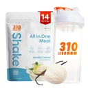310 Elikadura All-in-One Ordezko Shake Hauts w/Shaker Cup Starter Kit - Proteina handiko zuntz aberatsa Vegan Superfood nahasketa - Sugar-Free, Keto & Paleo Friendly, Low Carb - Vanilla Creme 14 srvv