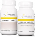 Integrativ terapeutik Bundle med Cortisol Manager, 30 tabletter - Buffered Vitamin C Capsules 1,000 mg, 60 Vegan Capsules - Stress Supplement med Ashwagandha * - Immun Supplement med antioxidanter *