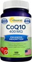 aSquared Nutrition CoQ10 (400 mg Max Stiprums, 100 Veggie kapsulas) - Augsta absorbcija Koenzīms Q10 Pulveris - Ubihinona papildvielas Tabletes, Papildus antioksidants CO Q-10 Enzīma tabletes, Coq 10 400 mg