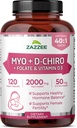 여성을 위한 Myo와 D-Chiro Inositol 보충교재 - 이상 40:1 비율 Myo & D-Chiro Inositol D3 & Methylfolate Ovarian 지원 비타민 - ISO 실험실은 (30의 서빙)를 시험했습니다