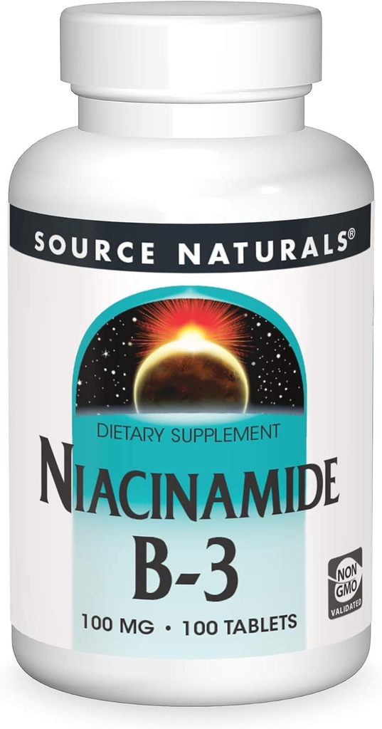 Източник Naturals Niakinamide B-3, 100 mg Хранителна добавка - 100 таблетки