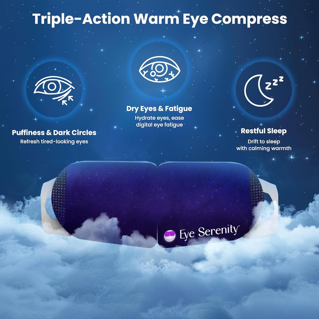 Steam Eye Mask Self-Heating Warm Compress for Sry Eye, Fast Relief for Stye, Puffy Sensitive Eyes - Влажен термомаска за сън, 15 Pack