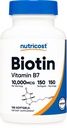 Nutricost Biotin (10,000mcg) 150 Softgels - Gluten Free, Non-GMO