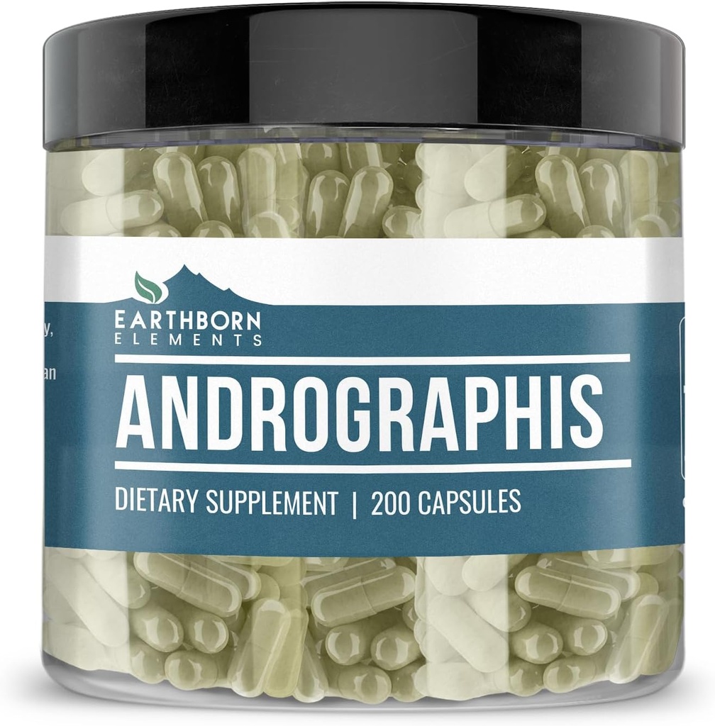 Aartborn Elements Andrographis Peniculata 200 Capsules, Pure & Neskiestas, Nėra priedų