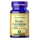 Puritan's Pride Beta Carotene Provitamin A 7,500mcg (25,000 IU), Vitamin Supplement for Immune System, Antioxidant and Eye Health Support, 100 Day Supply, 100 Rapid Release Softgels
