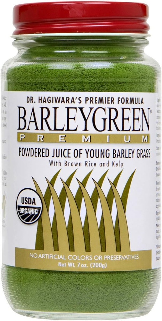 Bác sĩ Hagiwaras Barley Green Super với Brown Rice và Kelp Powder