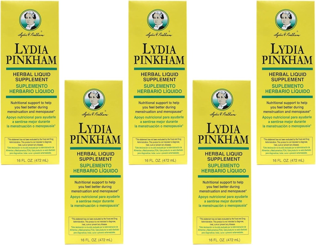 Lydia Pinkham Kruidenvloeistof Supplement 16 oz (verpakking van 5)