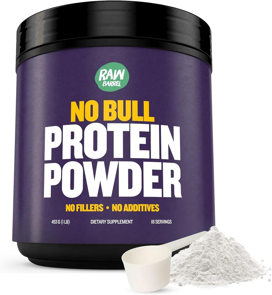 2lb No Bull Unflavored Whey Protein Powder, Pure, Instantized Whey Supplement, 고단백, 낮은 Carb, 필러 없음, 첨가제 없음, 맛