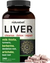 Avançat del Liver, 240 Vieggie Capsule L Milk Thistle amb Tuurmeric, Dandelion Root, Artichoke, Petroli negre i més a la fórmula de 15 a 1 Herbal