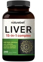 Liver 15-in-1 Complex, 240 Veggie Capsules | Herbal & Mineral Blend - Milk Thistle, Dandelion Root, Artichoke, Black Currant Oil, Turmeric, Chicory, Zinc, Choline, & More | Non-GMO