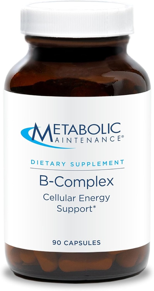 Metabolic Manteniment B-Complex - Metylateta B complexa per a Dones i homes, Implementació de l'Energia cel·lular amb desotela, Nicina i Bintina, VIT B suplementari - 90 Vegan Capesles (Pira de 1)