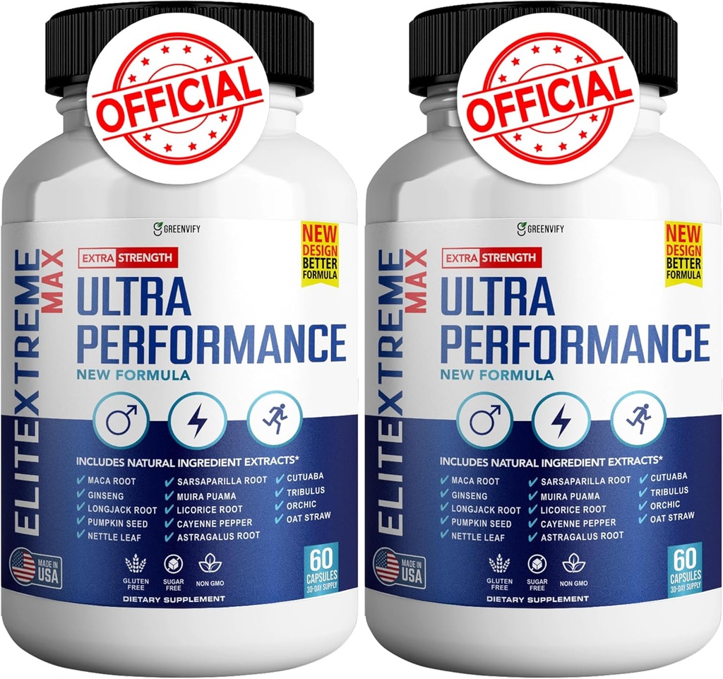 EliteXtreme Max Male Health Supplement - med Calcium, Zink & Proprietary Blend för Vitality & Strength, 120 kapslar (2 Pack)