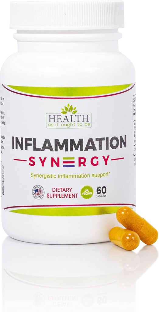 Health As It Ought To Be Syn3rgy Supplement | Läkare Formulerade kapslar med gurkmeja, Pine Bark, Ginger Root | 60 kapslar