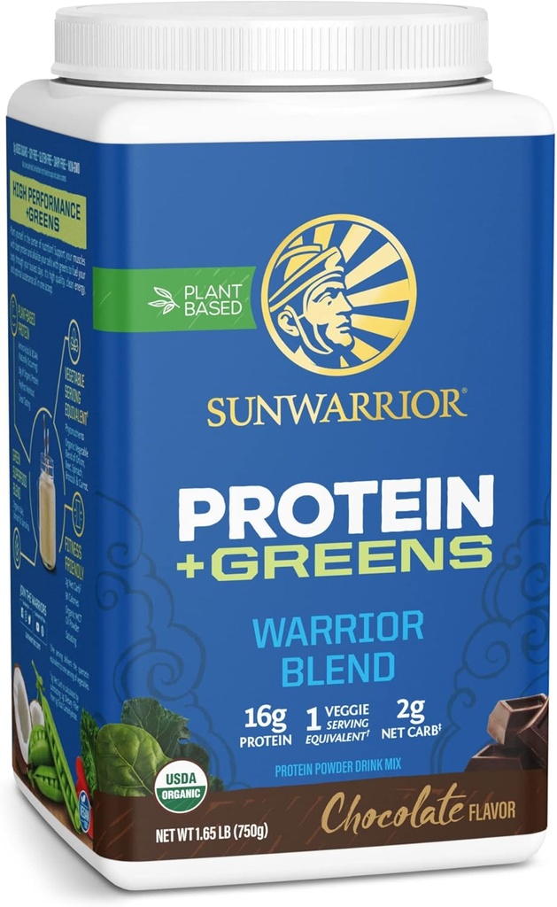Protein Greens siêu thực phẩm Powder Powder thực vật Vegan-Based Protein Powder Chocolate Flavored với BCAA Amino acid & siêu thực phẩm không-GO Soy & Gluten Free (Chocolate, 30 phục vụ)