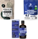 Jungle Powders Absolutament Meny Merrency i Béness Paquet: 5oz Tongkat Ali Powder, 5oz Wildber Blueberder & 3. 4oz Orlandzod Bilberrys - Premium suplementaris per Drive, Pasion, Eyight
