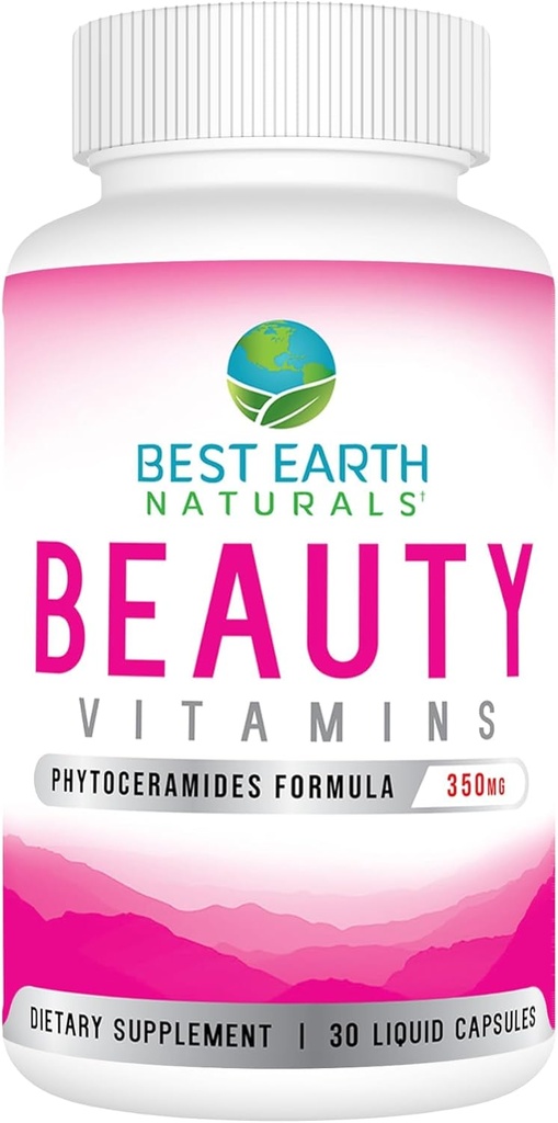 최고의 지구 Naturals Beauty Vitamins Phytoceramide 알약 - 알파 Lipoic Acid와 스킨 히팅 지원 보충 교재 - 30 Count