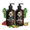 Perfecto Beard Wash & Beard Conditioner Set with Argan and Jojoba Oils -Strengthens and Softens