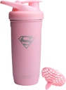 Smartshake DC COMICS Reforce Edelstahl Protein Shaker Bottle 900 ml | 30 oz - Leakproof Screw-on Lid - BPA Free – Unisex - Non Insulated - Supergirl Logo