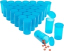 Juvale 30 Pack sticle goale Pop-Top pastile - 19 capacitate dramatică - albastru plastic - Capace pentru acces ușor - Medicamente Containere și flacoane cu capace - Squeeze-Deschide flacoane de călătorie