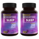 BioEmblem Natural Sleep Aid for Adults with Melatonin, Valerian Root, Suntheanine & More | Healthy Sleep Supplement | Herbal Sleeping Pills | 60 Capsules, 2 Pack