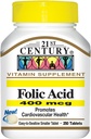 21st Century Folic Acid 400 mcg Tablet, 250-Count (Pack of 2)