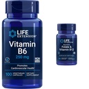 Life Extension Vitamin B6 250 mg, 100 Vegetarian Capsules & Folate & Vitamin B12, Vegetarian Capsules, White, 90 Count
