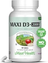 Maxi-Health Vitamina D3 2000 UI - Pentru functia musculara sanatoasa, sanatatea osoasa si suport imunitar 