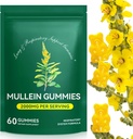 Mullein Gummies za Lung Detox, 2000mg Mullein Leaf Extract za dihala in prebavne in imunske podpore, Organski Mullein Herb Supplement za sluz Relief za dihala, Imune, Vegan 60 Gummies