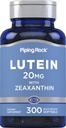 Piping Rock Lutein and Zeaxanthin Supplement | 20 mg | 300 Softgels | Eye Vitamin from Marigold Extract | Non-GMO, Gluten Free