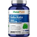 NusaPure Gotu Kola Capsules, 200 mg, 200 Veg Capsules (Non-GMO, Vegan)
