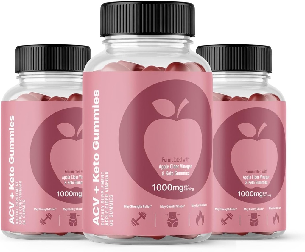 (3 Pack) Svelte ACV Gummies Lanjutan Formula, Svelte Gummies 1000mg, 180 Cacah
