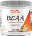 BCAA Powder Plus Glutamine and Electrolyte Powder for Recovery & Hydration - 30 Servings (Citrus Punch)