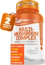Herbtonics All-in-One Mushroom Supplement for Immune System Support | Nootropic Brain Support Supplement with Lion's Mane, Cordyceps, Reishi | Powerful Mushroom Complex | 120 веганских капсул