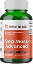 INFINITE AGE 1250mg Sea Moss Advanced Superfood Capsules, 60 Count - High-Potency, Vegan, Made in the USA - Irish Seamoss, Bladderwrack, Burdock Root - Global Health, Immunity Support