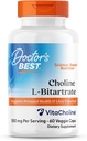 Doctor's Best Choline L-Bitartrate (VitaCholine), Supports Prenatal Health & Liver Function, Non-GMO, Gluten Free, Soy Free, Vegan 60 Veggie Caps
