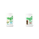 Vega Protein and Greens Protein Powder, Vanilla - 20g Plant Based Protein Plus Veggies, Vegan & Protein and Greens Protein Powder Chocolate (19 Servings) - 20g Plant Based Protein Plus