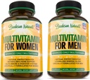 여자의 Multivitamin 보충교재 + 남자의 Multivitamin 보충교재. 비타민 A C D E & 비타민 B 복합체. Immune & 여성 지원. 심장 혈관 및 전립선 건강 개선. 항산화 및 천연 Energizer