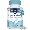 Freeda 2:1 Calcium Magnesium Supplement – Magnesium and Calcium Supplements for Women & Men – Bone Health & Strength, Nerve Function & Muscle Relaxation – Vegan, Third-Party Tested (100 Capsules)