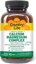 Country Life Target-Mins Calcium Magnesium med vitamin D-Complex, 1000mg/500mg/10mcg, 90 tabletter, certifierad glutenfri, certifierad vegetarisk