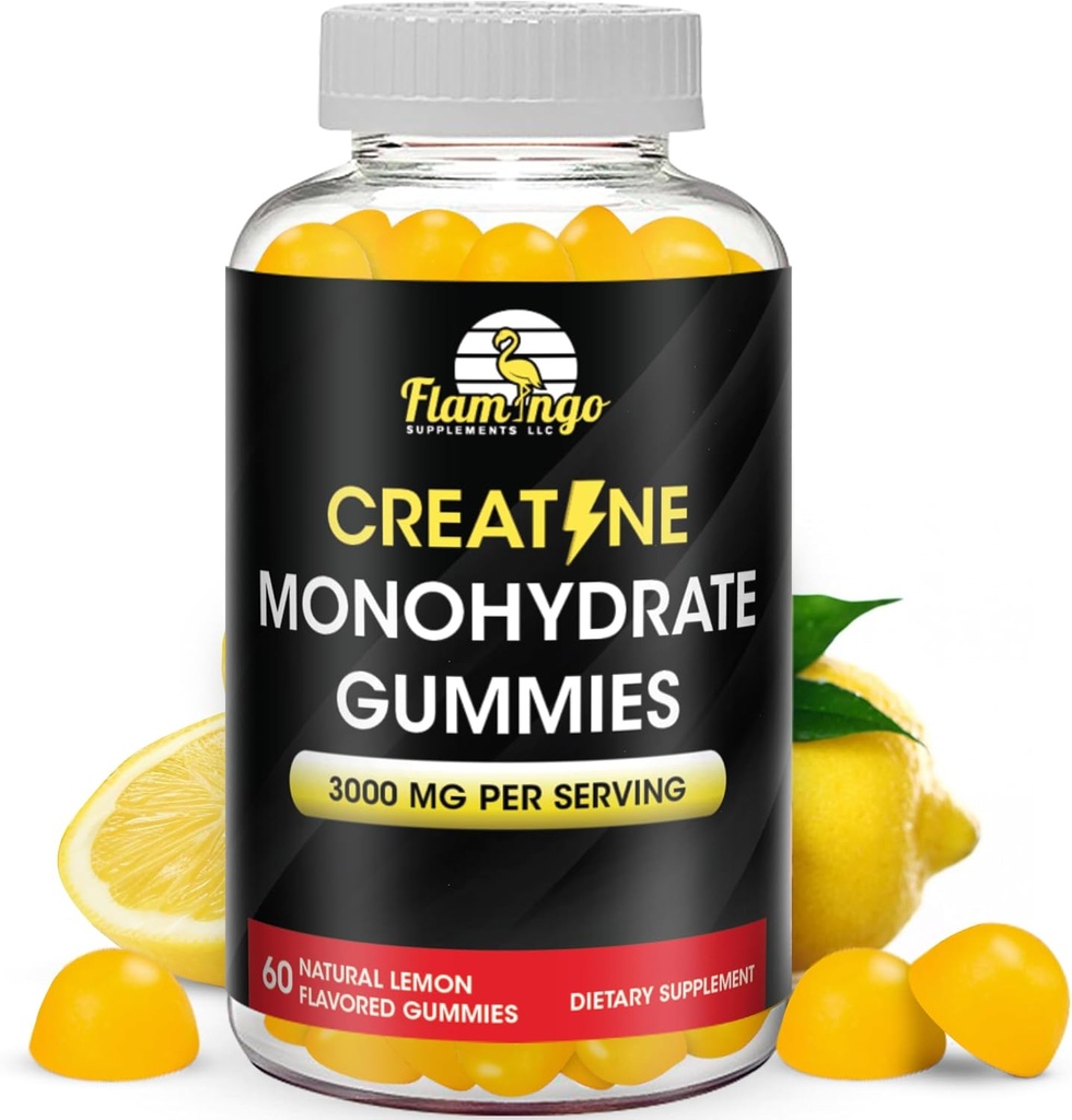 Creatine Gummy Supplement- Lemon flavored Creatine Monohydrate Pre Workout Chews for Energy Boost, 근육과 힘, Vegan, Non-GMO 90 조사를 위한 Creatine 보충교재