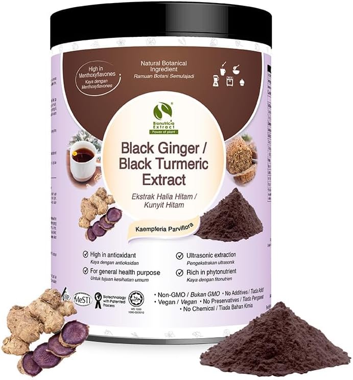 Bionutricia Black Ginger Extract Powder | Чистый стандартизированный экстракт | Энергетика и стамина | 1,76 Оз (50 г)