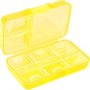 גלולת גלולה, Portable Pill Case, 9 תאים Moisture-Proof Travel Pill Case עבור ויטמינים, תרופות, שמן דגים, תוספים, Pill Dispenser (Yellow)