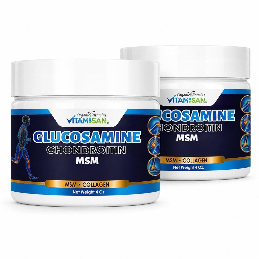 VITAMISAN Glucosamine Chondroitin MSM Collagen and Arnica Cream 4 OZ 2 Pack