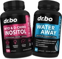 Myo-Inositol & D-Chiro Inositol & Water Away Pills - Retenção de Água Diuréticos para Gut Health & Leg Inchaço - Suplementos para as mulheres para apoiar o ciclo menstrual e saúde feminina