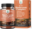 Bộ nhớ vật lý cao cấp Mushroom Capsules - 10X Lions Manes Capsules with Reishi, Chaga, Maitake & Shitake for Brain Health Congment & Focus - Nootropic for Mental Clarity - 120 Caps